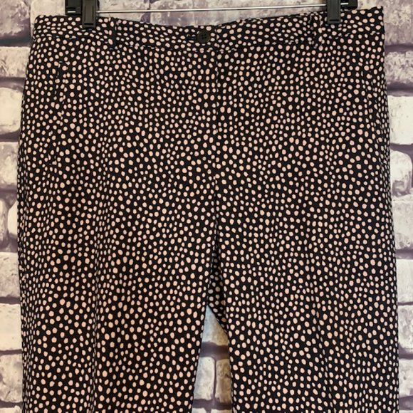 Talbots Pants - Talbots Black W/ Pink Polka Dot Ankle Pants